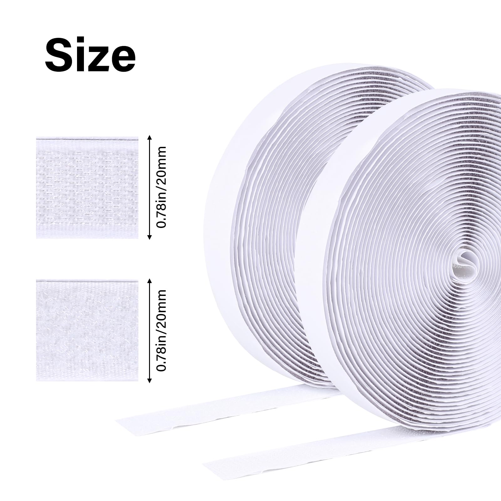 Lot De 20 Bandes Velcro Autocollantes Extra Fortes - 3x10 Cm, Blanc, Découpables
