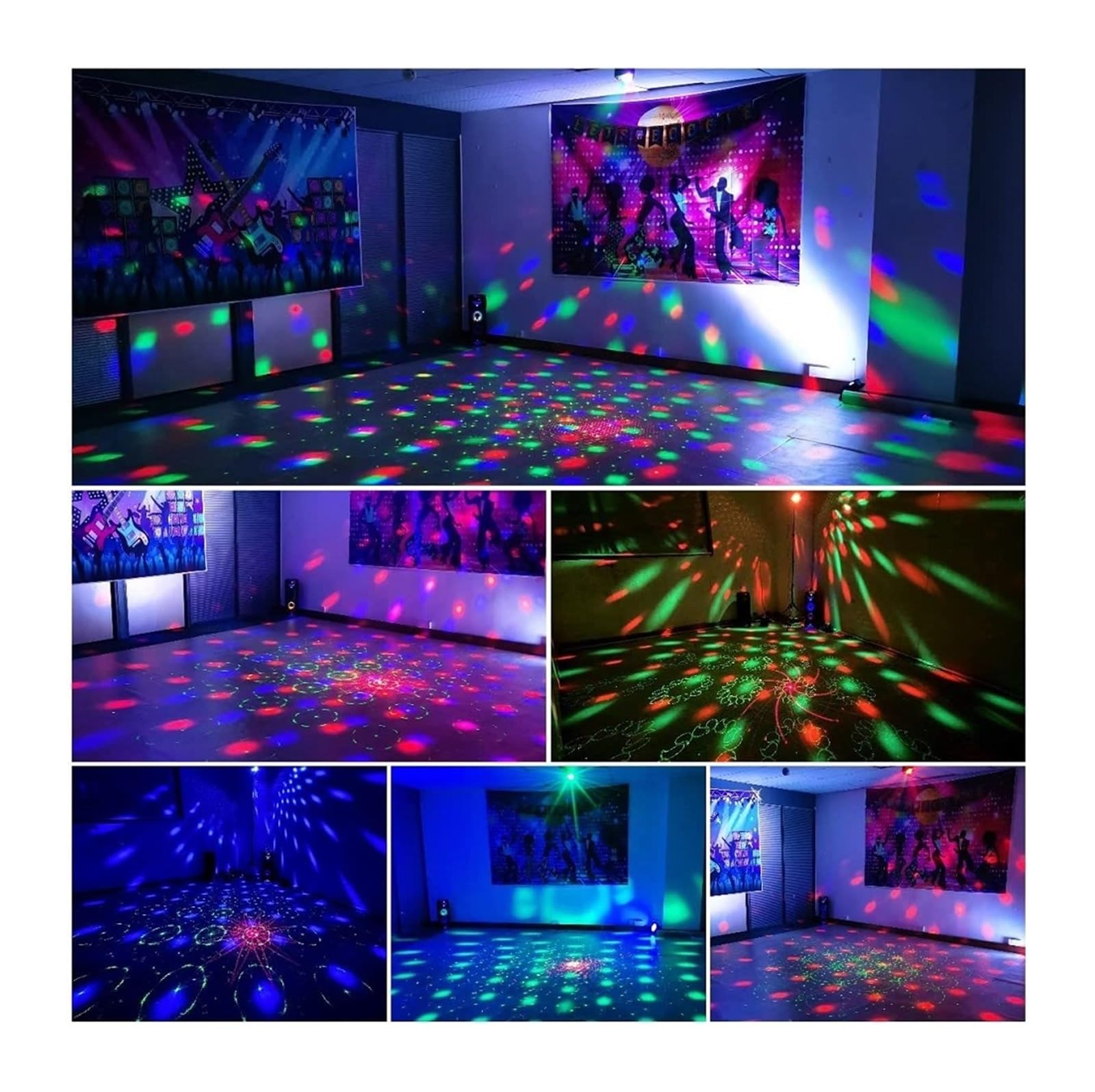 EDEDE Strobo Discoteca, Luci da Festa Dj Disco Ball Light Pattern Projector Sound Activated Dance Birthday Bar Decorazione Natalizia for Matrimoni per Feste da Ballo DJ di Compleanno Karaoke