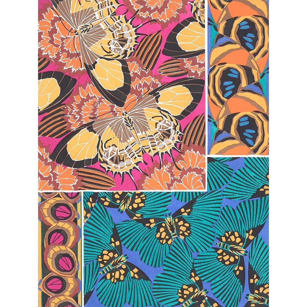 Wee Blue Coo Butterflies Wings Colourful Collage Art Print Poster Wall Decor 12X16 Inch