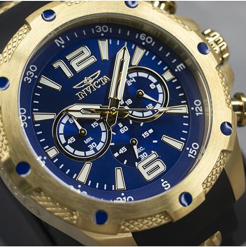 Miniatura 6 de Invicta 19659 I Force reloj chapado en oro 18K por ionización con correa de poliuretano negro para hombre
