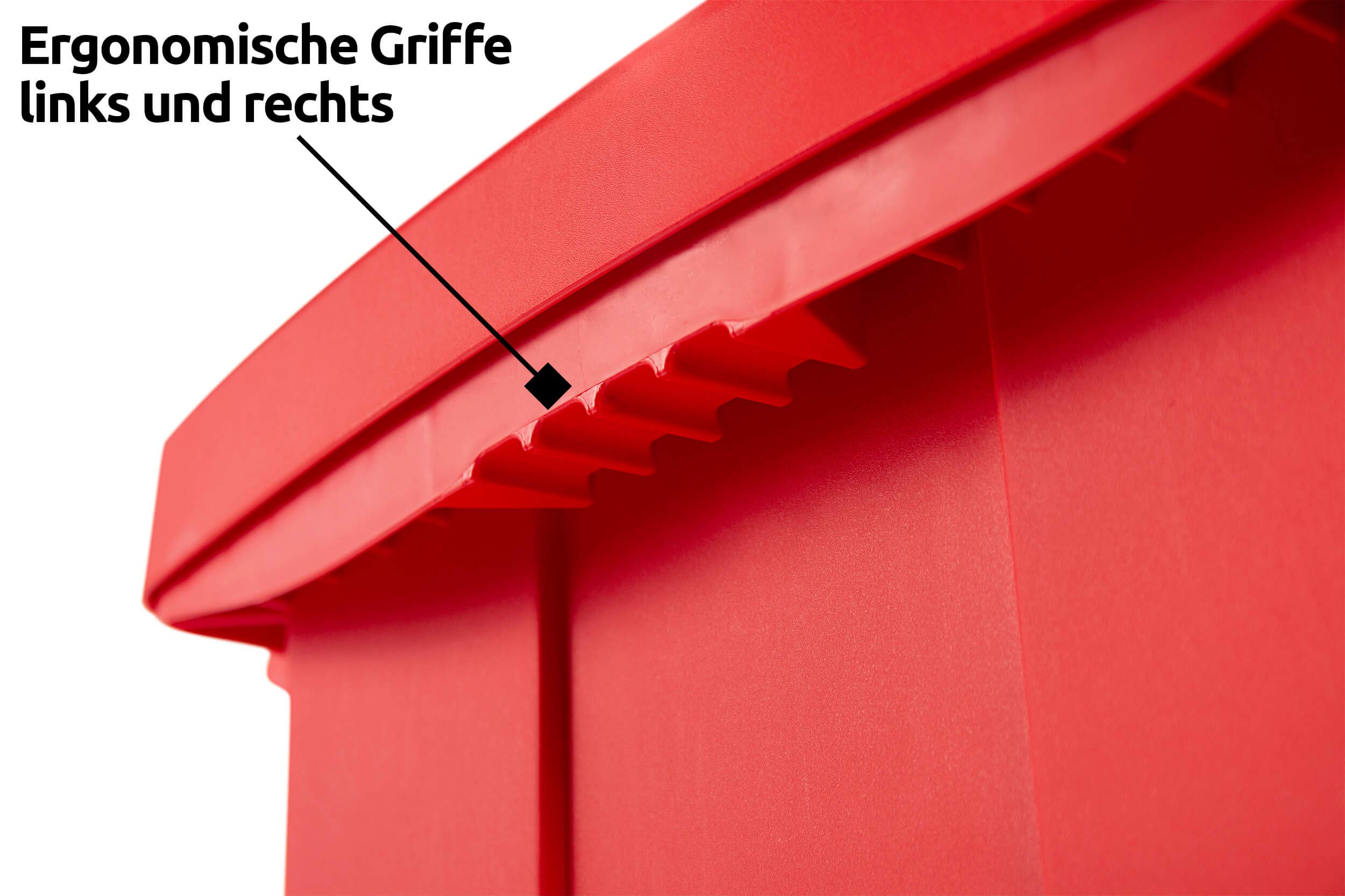 DAKEN Streugutbehälter 108 ltr. ROT, Streugutbox, Streusalzbox, Sandbox, Lagerbehälter, Pick-up Box, Anhängerbox