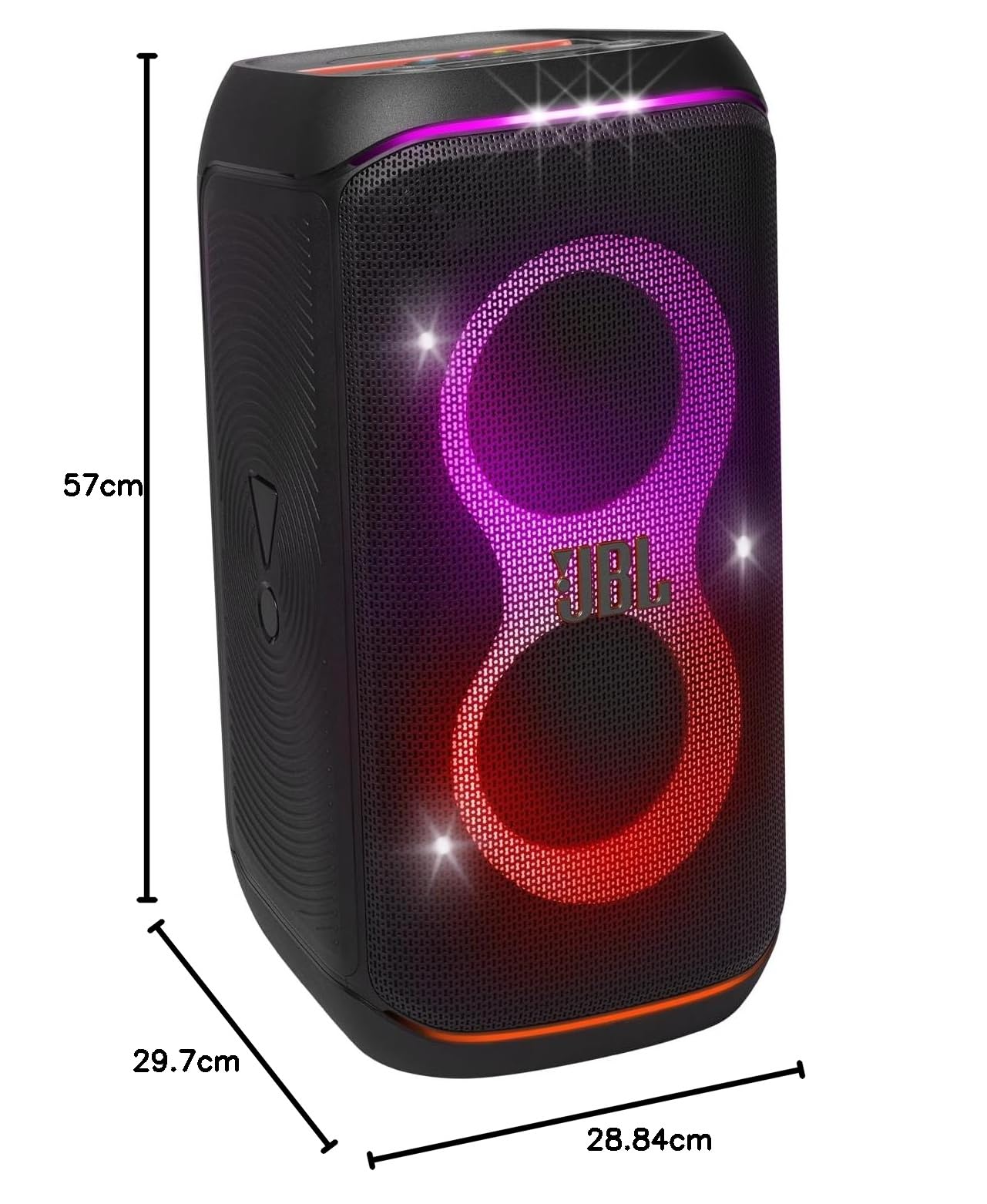 JBL Partybox Club 120, Enceinte portable de soirée, poignée pliable ergonomique, son JBL Pro, jeu de lumières, 12 heures d'autonomie, résistante aux éclaboussures IPX4, en noir
