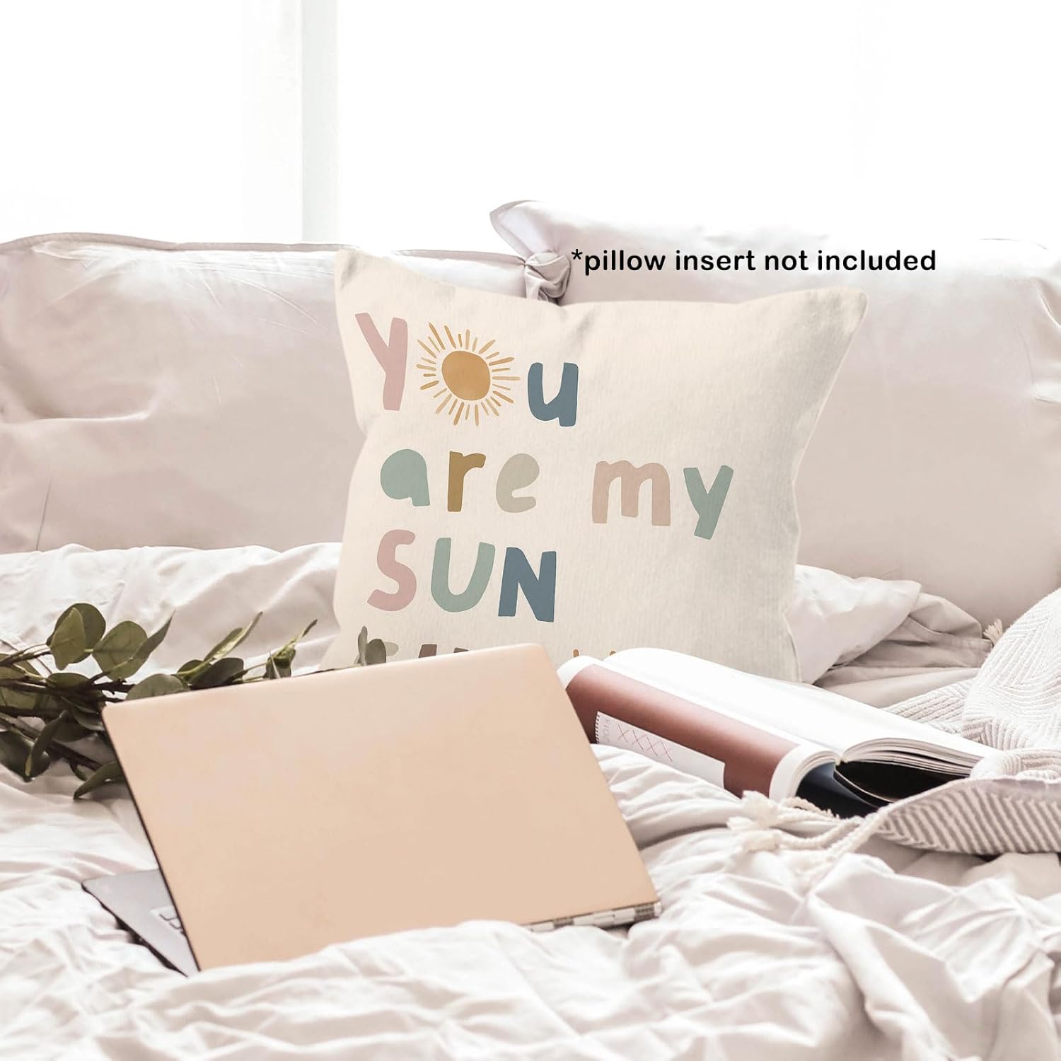 You are My Sunshine Throw Pillow Covers 18x18, Colorful Boho Sun Rainbow Decorative Square Pillow Cases for Couch Bed Sofa, Sunshine Decor Pillowcases for Nursery Kids Room Bedroom Classroom - Image 4