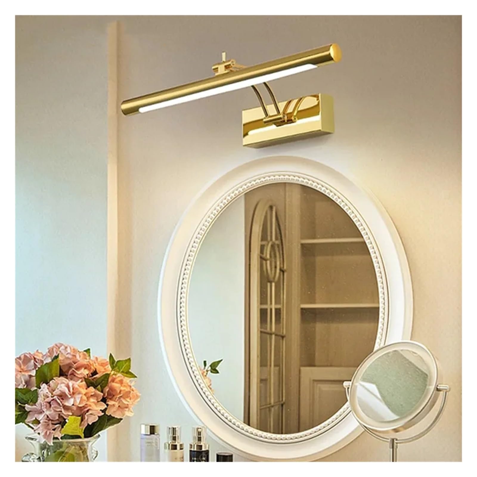 Moderne luci di cortesia a LED Lampade da Parete a Specchio for Bagno Dimmerabili Impermeabili 9W 12W Apparecchi di Illuminazione a Parete for WC Sconces(Black,9W 40cm)