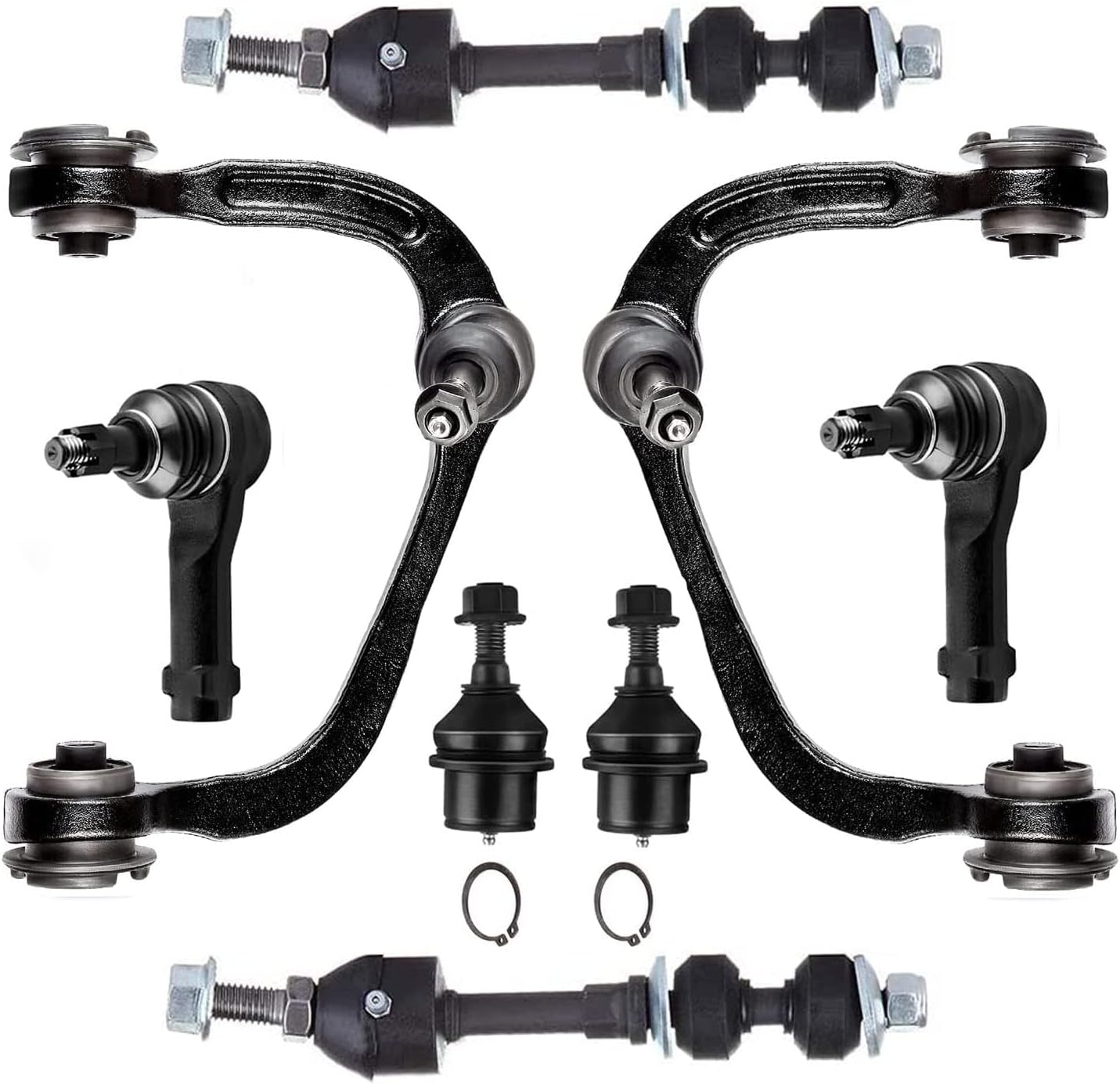 SCITOO 8pcs 2WD Front Suspension Kit Upper Control Arms Lower Ball Joints Sway Bar Links Outer Tie Rods Fit for Ford for F-150 2005 2006 2007 2008 for Lincoln Mark LT 2006-2008 RWD
