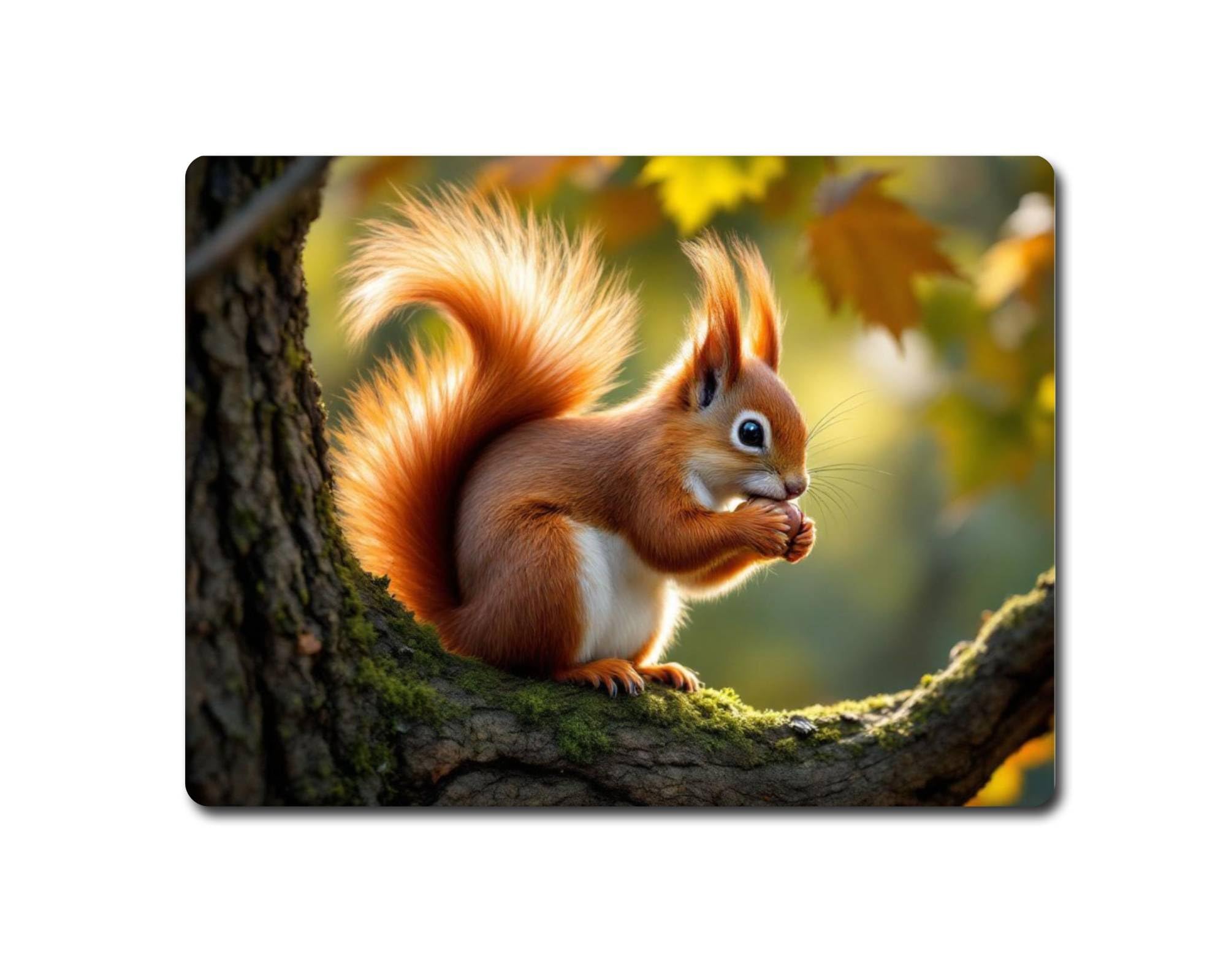 Decalarama Red Animal Metal Sign Gift – Squirrel On A Branch - Fun Cute Garden Wildlife Novelty Present