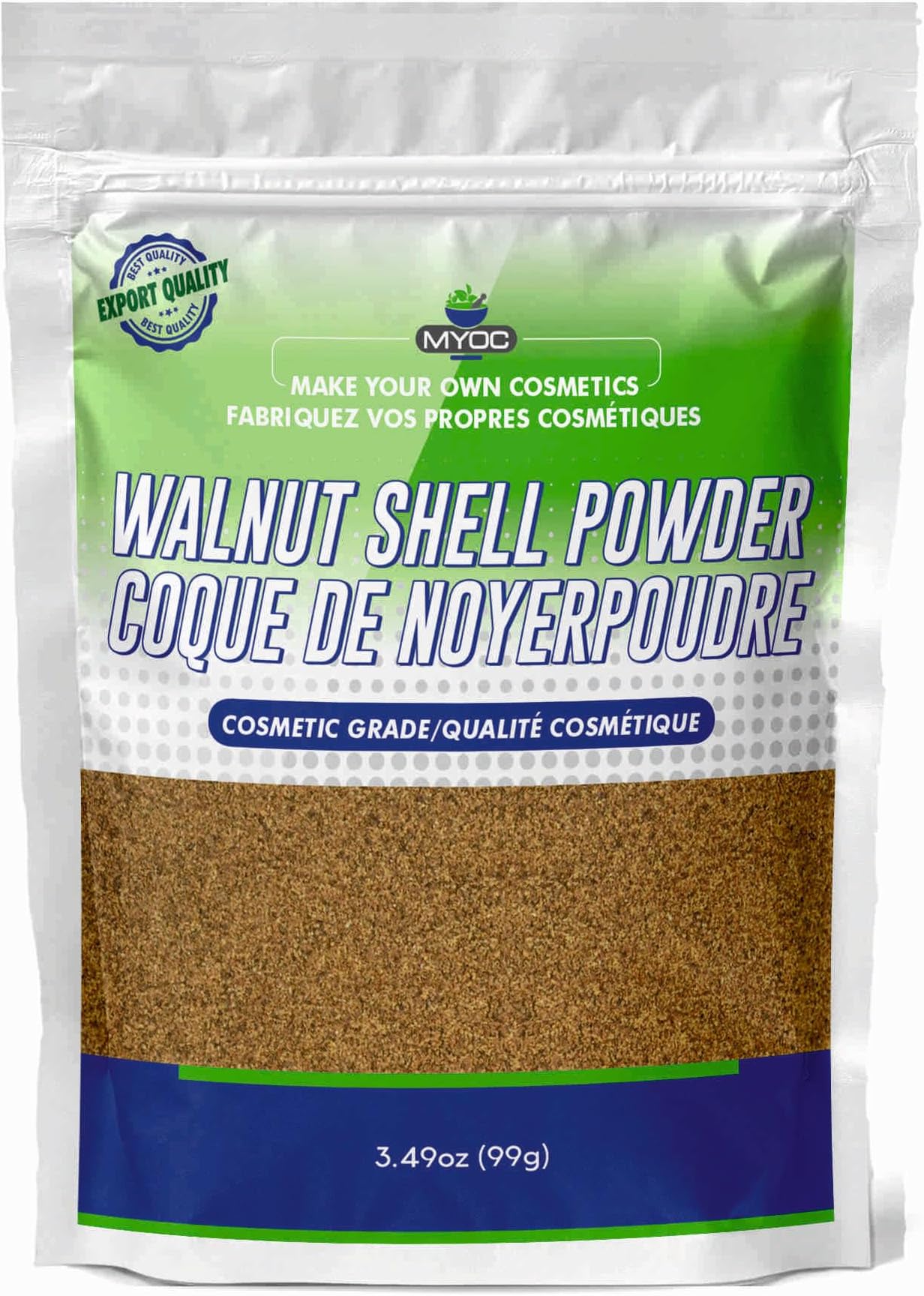 Walnut Shell Powder – Cosmetic Grade – 99 g / 3.5 oz Natural Exfoliant for Skincare, Soaps and DIY Cosmetic Formulations