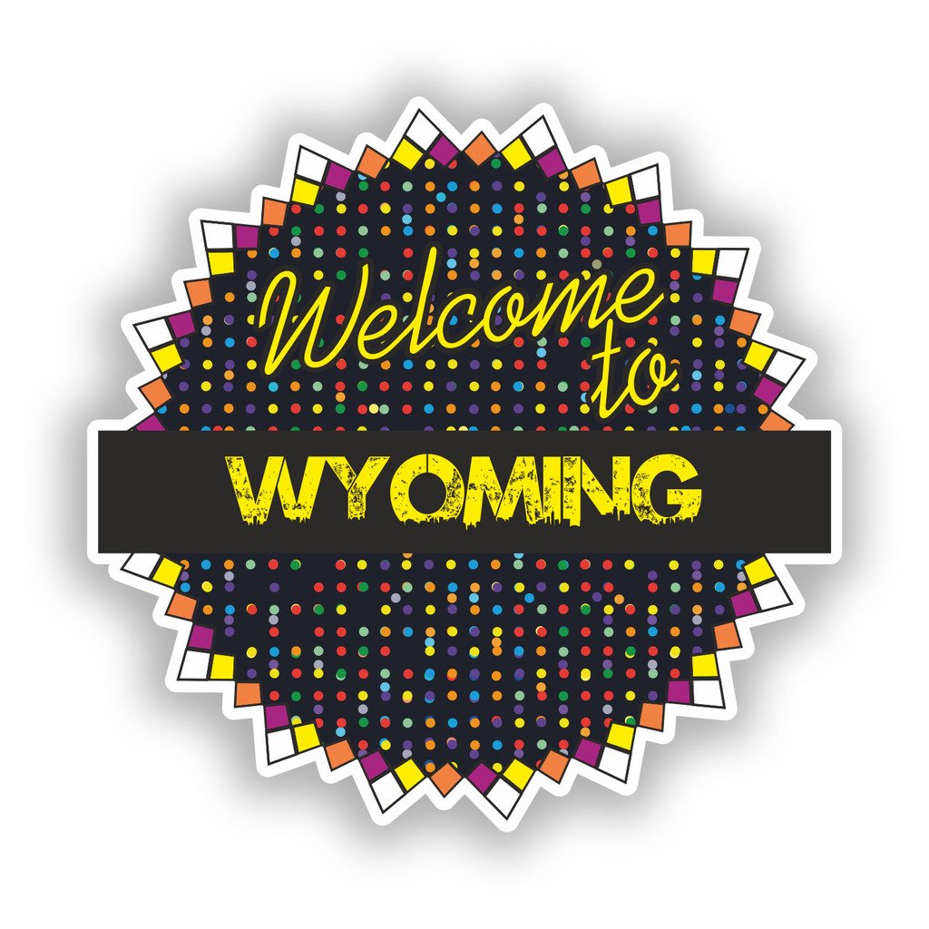 2 x 25cm/250mm Benvenuti al Wyoming Adesivi vinilici bagagli di viaggio #7746