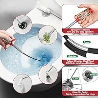 Vista 2 de Removedor de obstrucciones de drenaje de pelo de serpiente de drenaje de 33 pulgadas, herramienta de agarre flexible para recoger garras