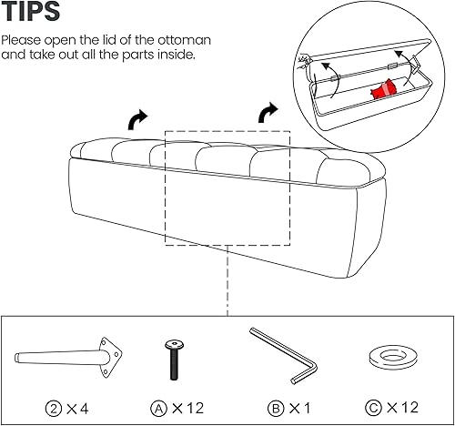 Miniatura 9 de Yaheetech Otomana con almacenamiento, 2 piezas, banco de entrada de terciopelo con bisagra de seguridad, banco tapizado con asiento para dormitorio,