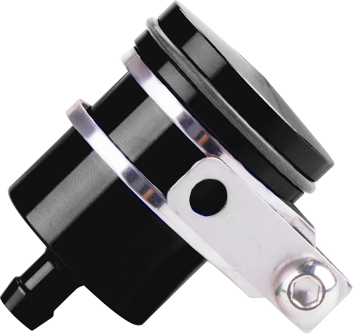 Universal Motorcycle Aluminum Brake Fluid Reservoir Oil Cup Fit For Yamaha Kawasaki Honda Suzuki BMW and more （Black）