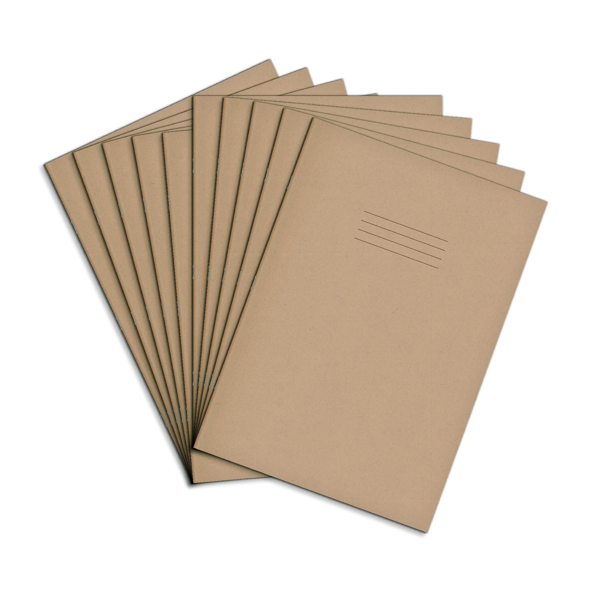 Rhino A4 Exercise Books, 80-Page / 8mm Lined with Margin Paper Notebook, 50-Pack, Office & School Stationery Supplies, Buff — image 1