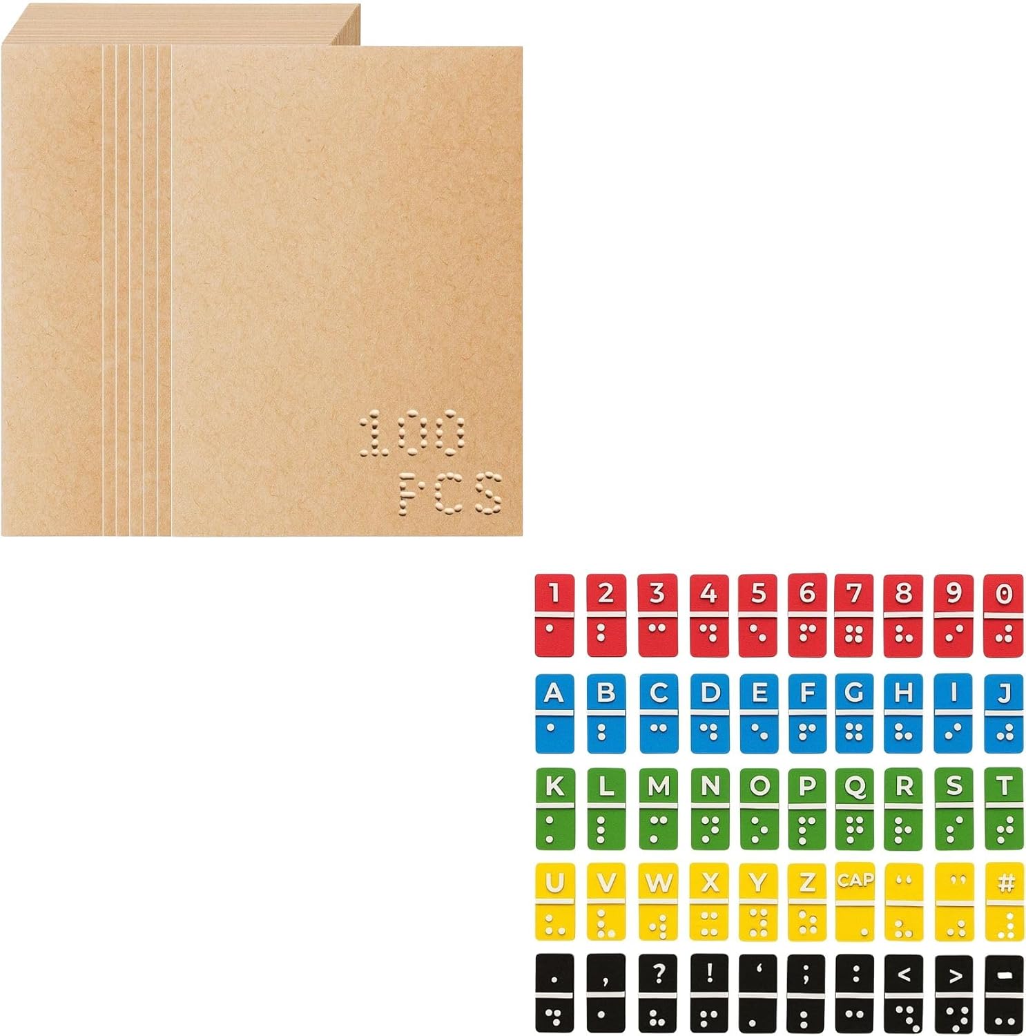 Buy ChoiHeiy 100 Sheets Braille Paper with 50 Pcs Braille Alphabet Bundle