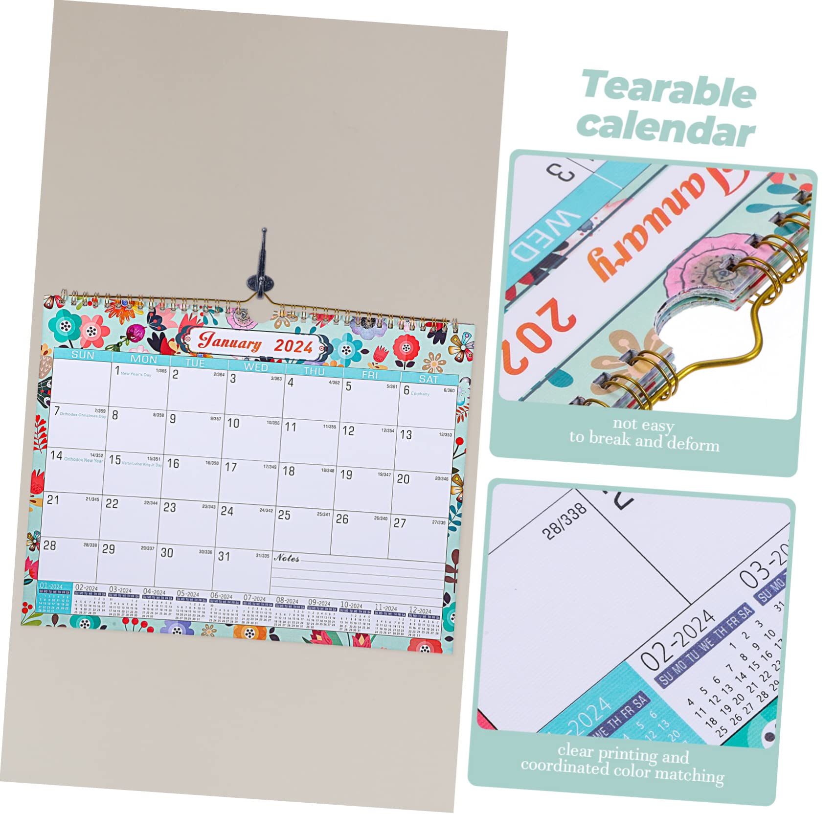 SEWACC 4stücke Countdown Wandkalender Englischer Monatskalender Mit Kreativen Hängenden Designs Für Zuhause Und Büro Für Notizen Und