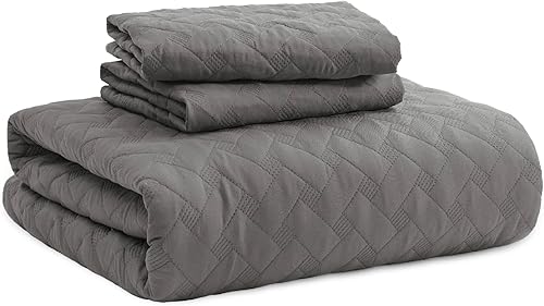 Vista 156 de Bedsure – Juego de colcha ligera con patrón de tejido de canasta, juego de edredón suave para todas las estaciones, incluye 2 fundas de almohada 08