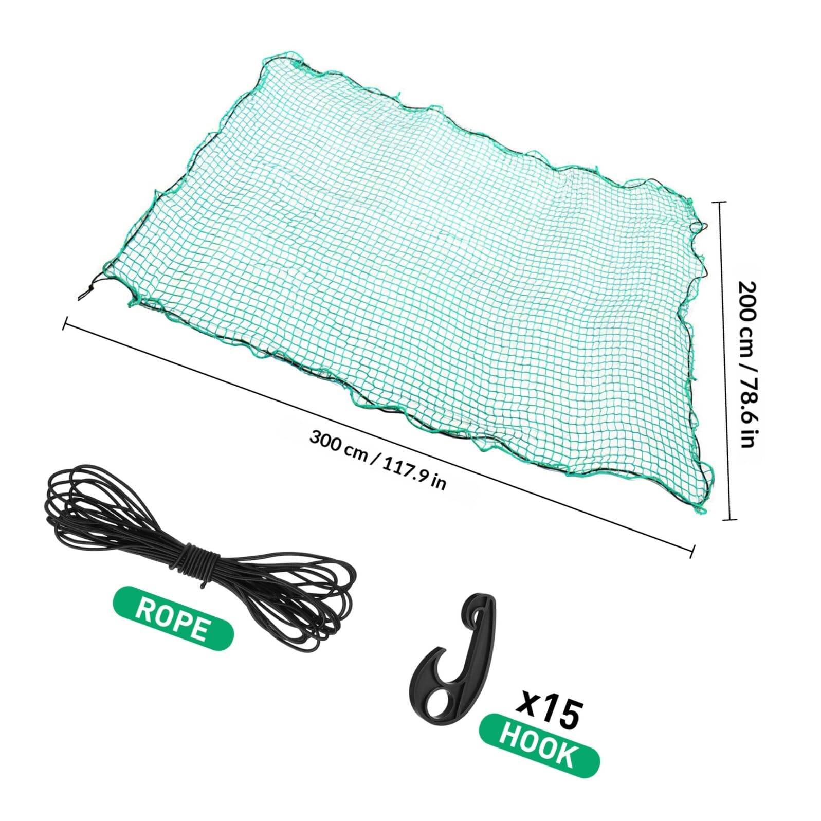 Gadpiparty Rete di Carico Rete Estensibile per Cassone Camion con Corde Elastiche in Nylon Resistente All'abrasione e 15 Ganci per Traslochi e Trasporto Merci