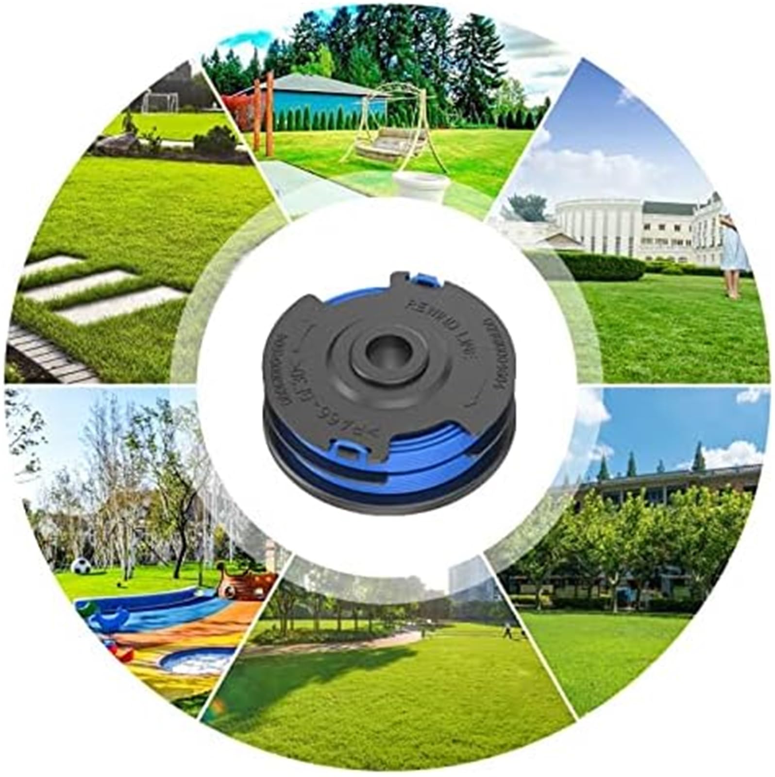 Automatyczna szpula kosiarki 6 sztuk wymienna żyłka szpuli dla Greenworks G40LT 8. X 1,65 mm 40 V podkaszarki dla trawnika G40LTK2 G40LTK2x(BLACK 8pcs)