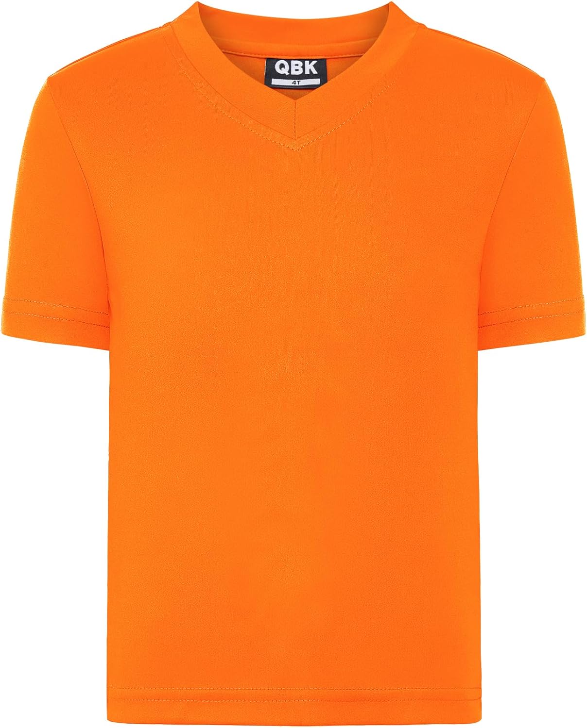 QBK 2T to Youth Neon T Shirt Kids Rash Guard UPF 50+ V-Neck Dry Fit Athletic Short Sleeve Shirts for Boys and Girls