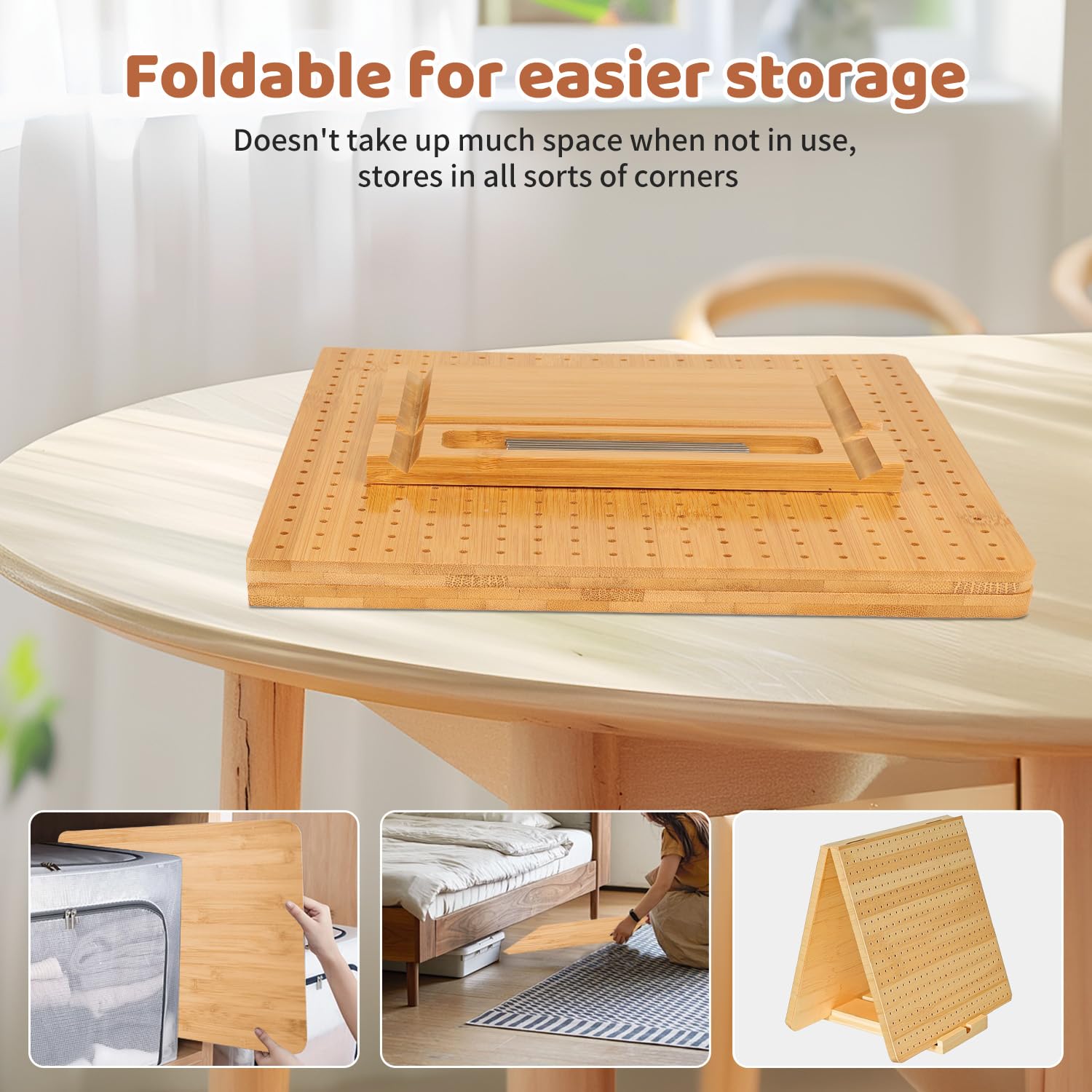 Granny Square Spanner grande con 30 perni in acciaio inox, Aeelike Handcrafted Wood Blocking Board all'uncinetto grande, pieghevole per legno Granny Square con 1 scatola di immagazzinaggio giallo, 1