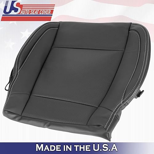 Miniatura 4 de U.S.AutoSeatCover 2015 2016 2017 for Ford F150 Lariat Passenger Top Bottom Leather Seat Covers BLK