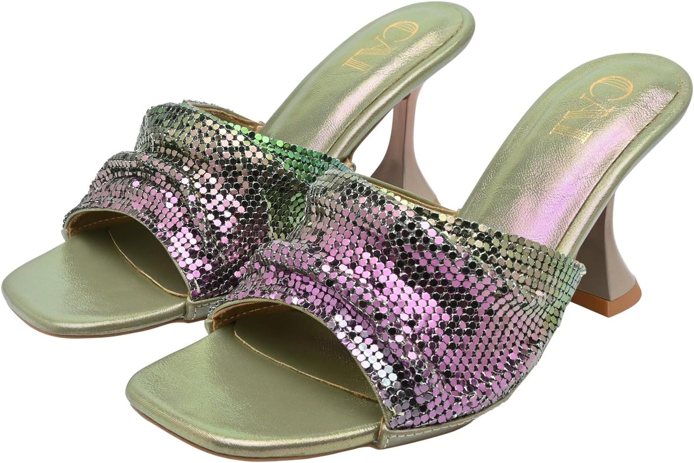 The Cai Store- Rainbow Metallic Heels