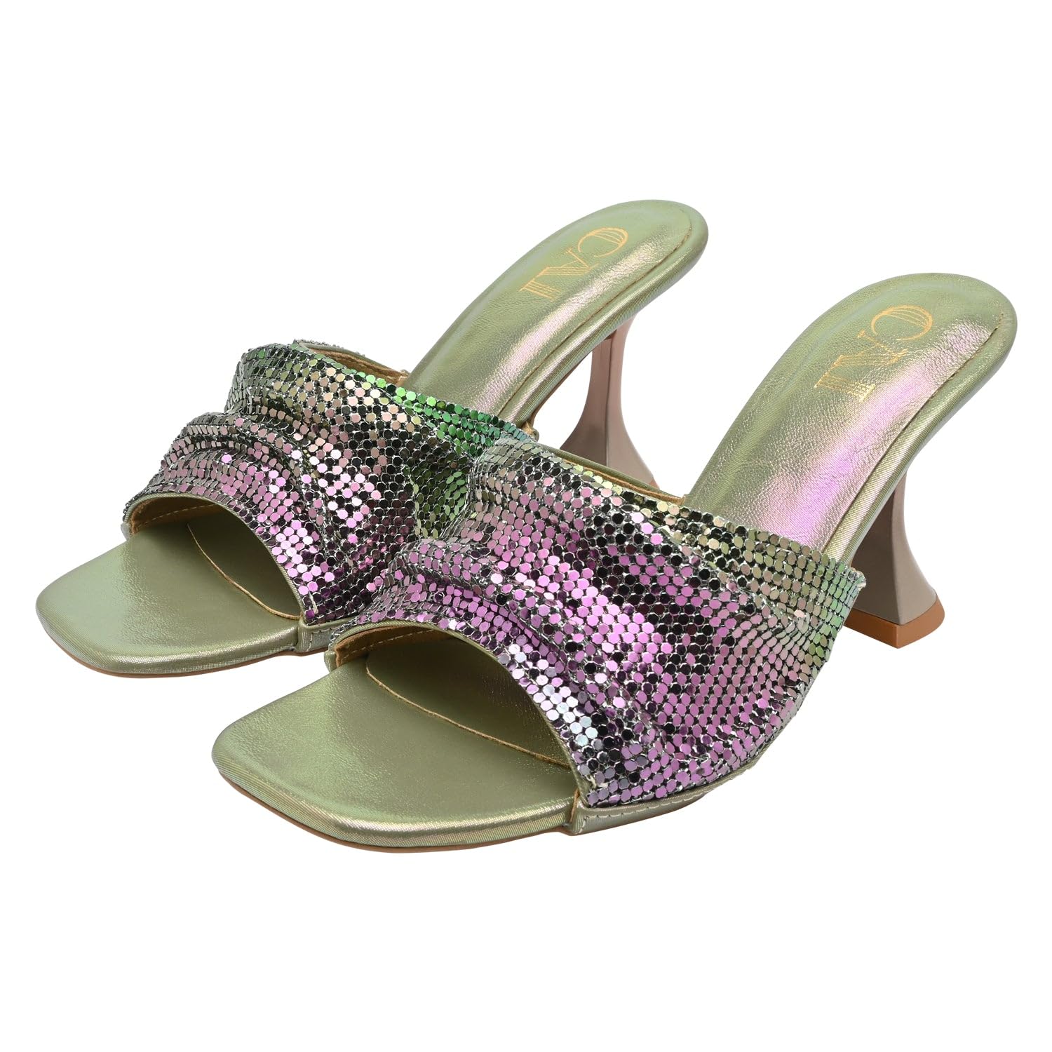 The Cai Store- Rainbow Metallic Heels