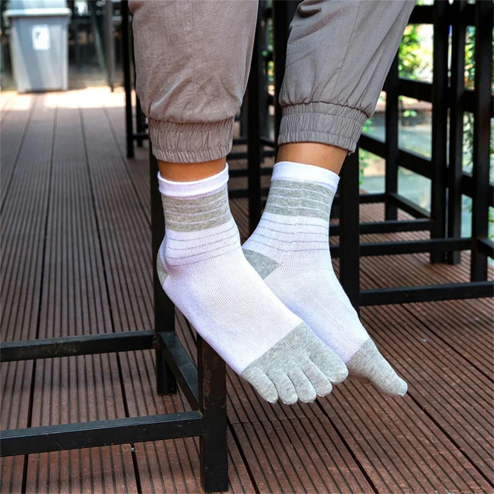 Calzini Calzini A Cinque Dita Per Uomo Cotone Colorato Di Sudore Traspirante Sport Sport Con Le Dita Dei Piedi