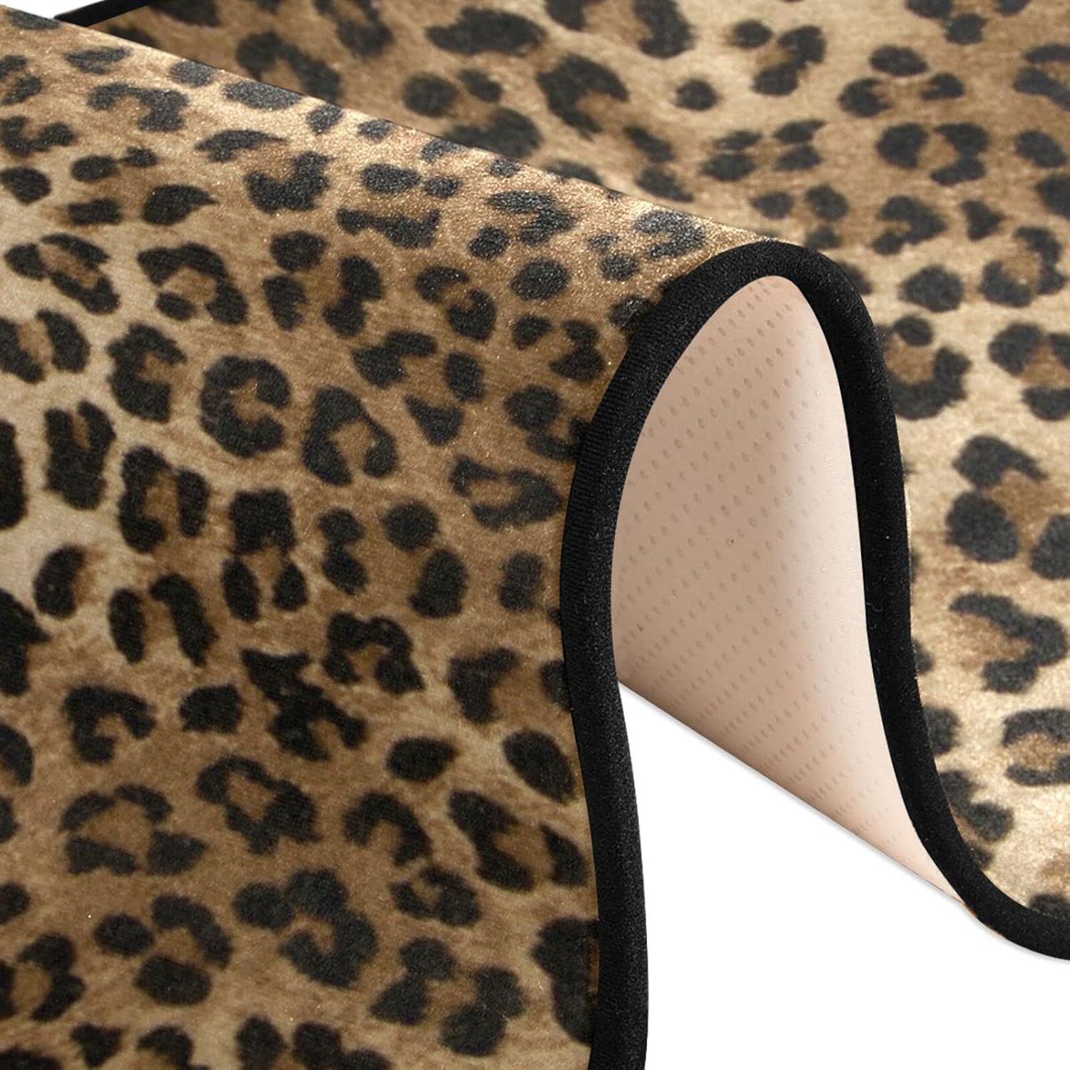 xigua Vintage Leopard Print Area Rug - 2' x 6' Washable Runner Rugs with Rubber Backing - Non Skid Floor Carpet for Indoor Living Room Hallway Kitchen