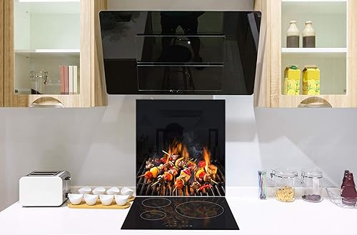 Miniatura 2 de Copa de cristal templado impreso - Salpicadero de cocina de cristal BS23 serie alimentaria europea tradicional