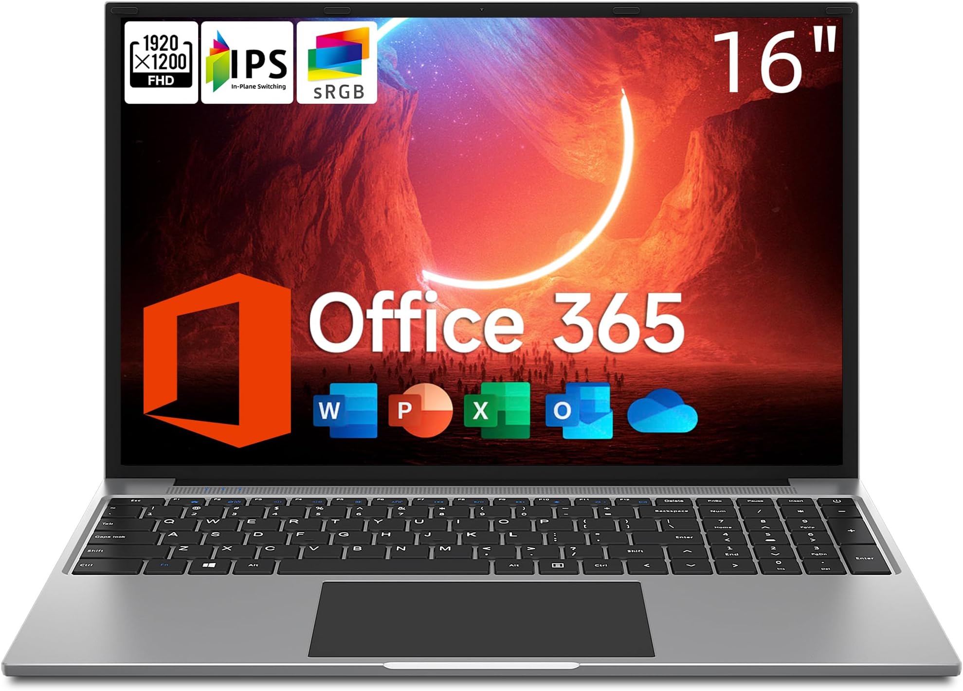 jumper Laptop, 16 Inch FHD IPS 1200p Screen, 5305U Processor, 4GB RAM 128GB SSD Expandable 1TB, Office 365 1-Year Subscription, Windows 11 Computer with 2 Stereo Speakers, WiFi-5, HDMI.
