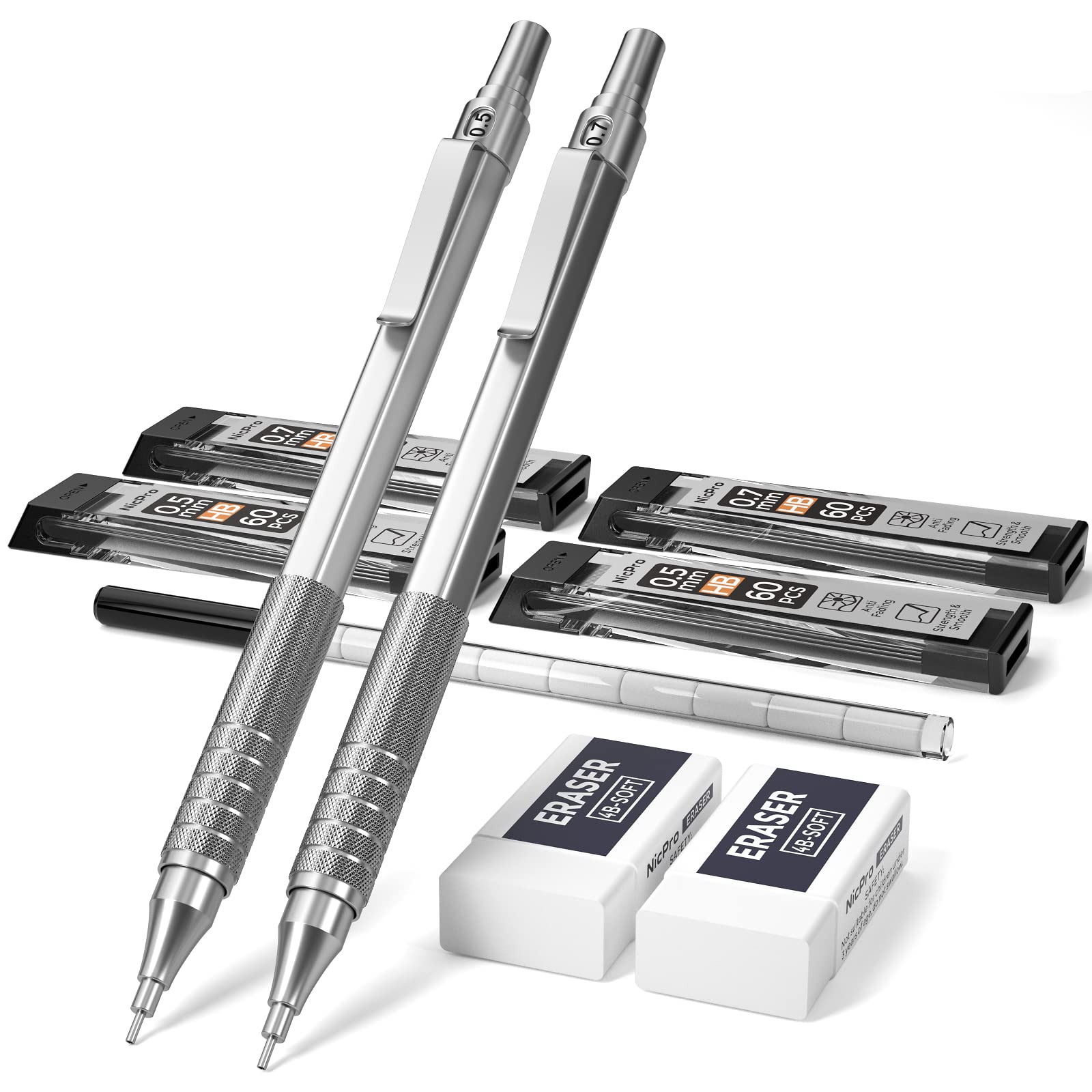 Buy Nicpro Mechanical Pencils Set, Metal Automatic Drafting Pencil 0.5