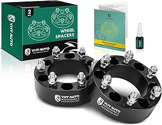 YHTAUTO 6x5.5 Wheel Spacers 2 inch Fits Infiniti, Nissan Models: Frontier, Pathfinder, Titan, Forged 6x139.7mm Tire Spacers 50mm with M12x1.25 Studs 108mm Hub Bore, Not Hubcentric, 2Pcs, Black