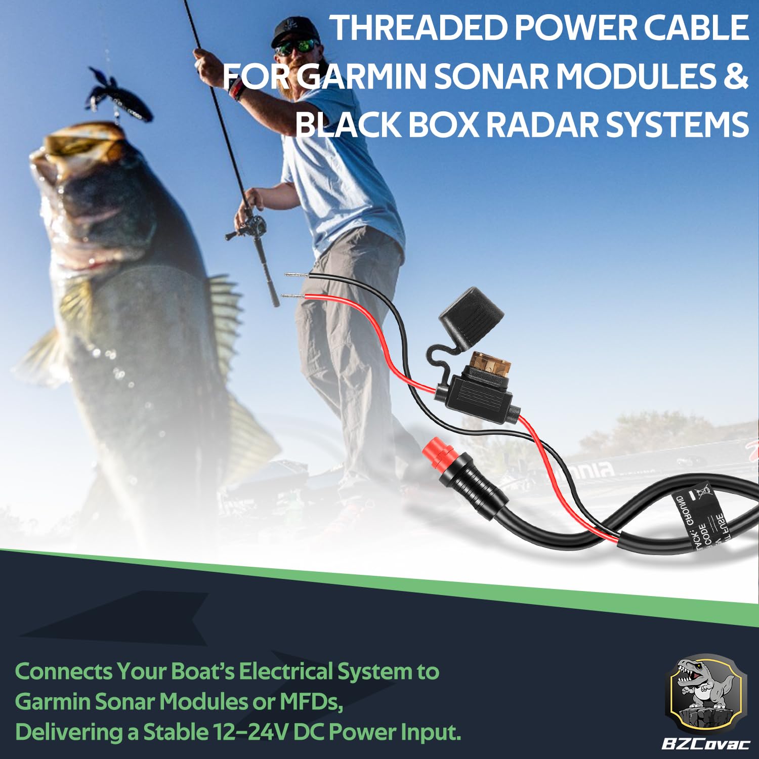 010-11425-01 Threaded Power Cable – GLS 10 Power Cable for Garmin LiveScope System, GSD Sonar Modules, and GPSMAP MFDs, with Locking O-Ring Included