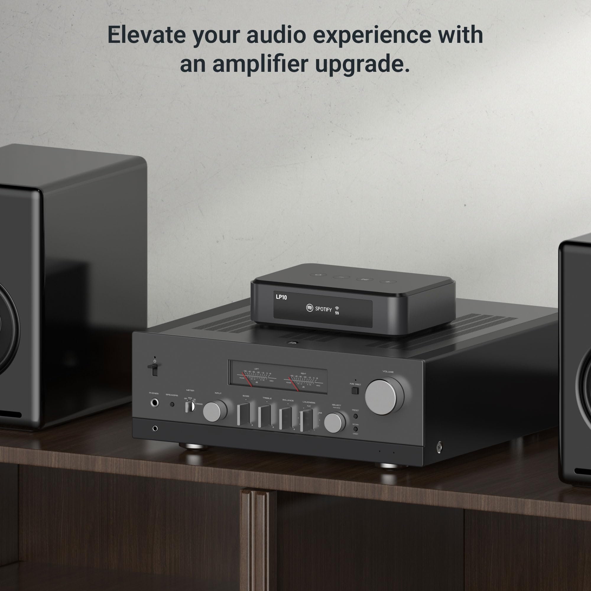 Arylic LP10 - Diffuseur de musique sans fil compatible AirPlay 2, Spotify et Tidal - Offre de nombreuses options de diffusion - Compatible Chromecast, WiFi et Bluetooth - Préamplificateur avec