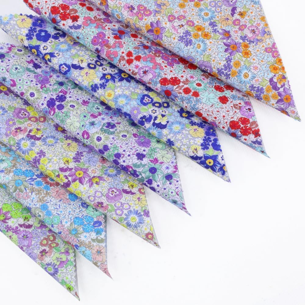 Craftsfabrics Linea Art Flora 2.5'' X 44'' Floral & Checkered 40Pcs Charm Pack 100% Cotton Fabric For Quilting, Scrapbooking, Arts & Crafts, Patchwork