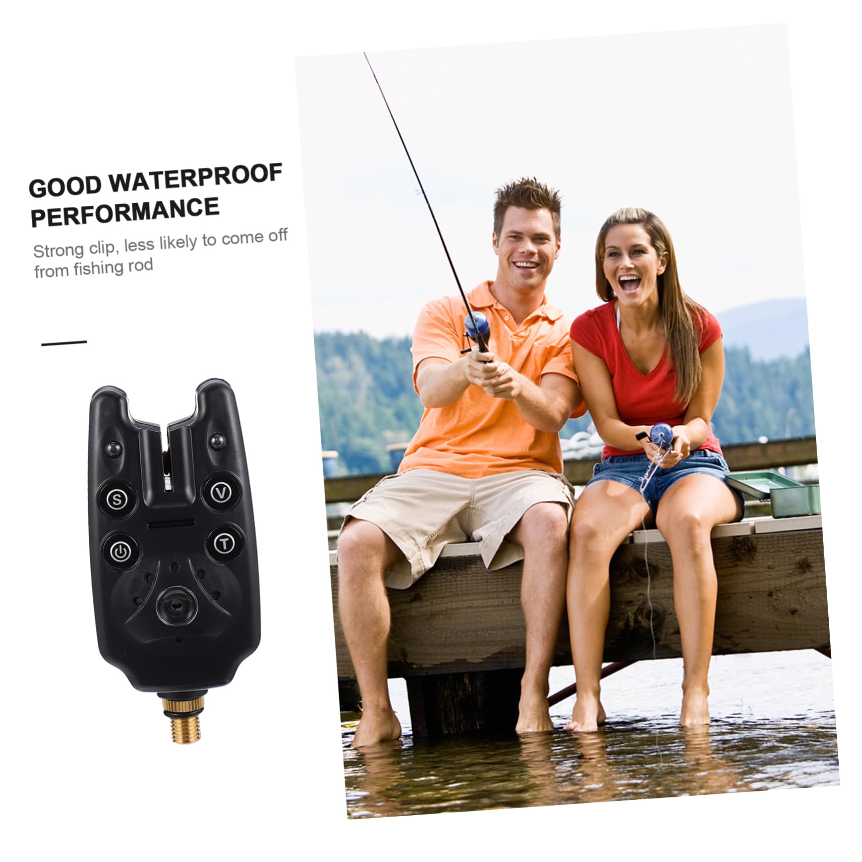 Happyyami Fishing Bite Alarm Indicator Water Resistant Electronic Fishing Alert for Rods LED Notification Loud Sound