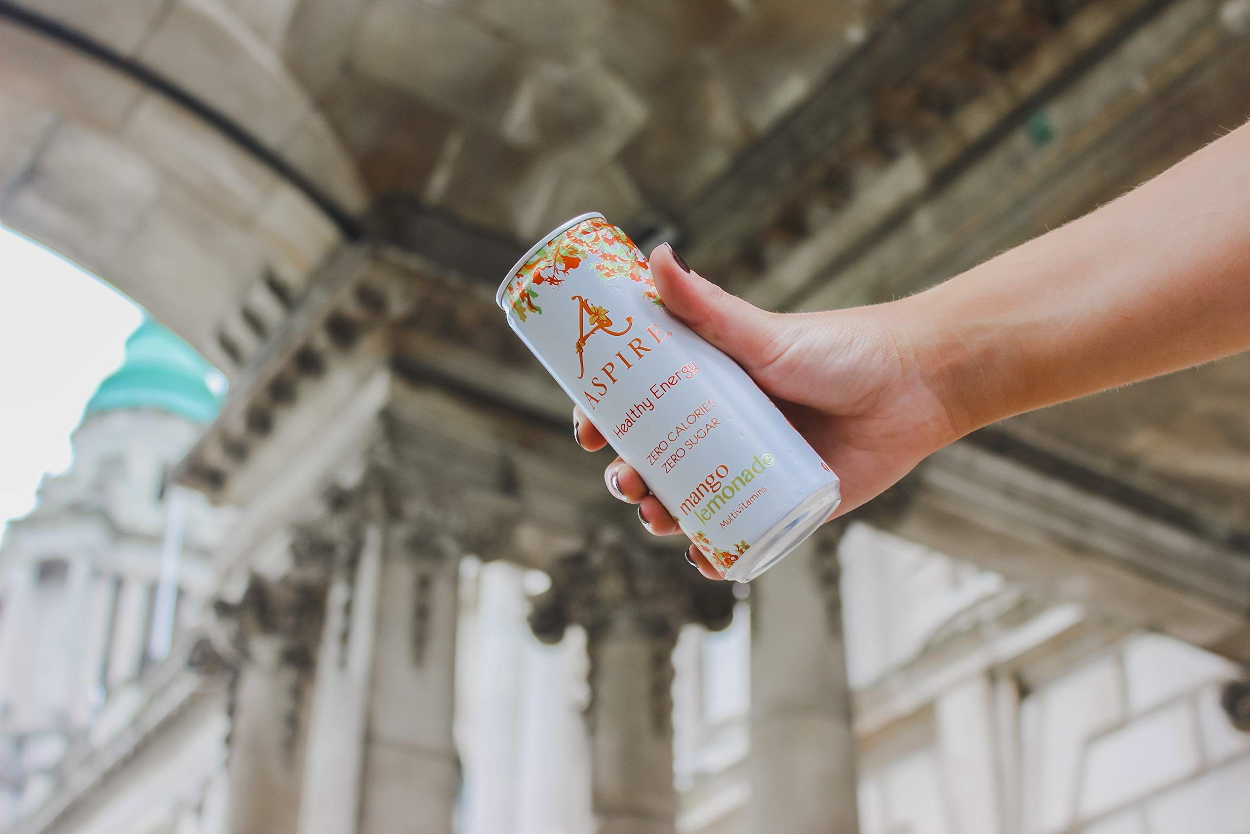 ASPIRE Mango Lemonade Healthy Energy Drink 12 x 250ml Cans Zero