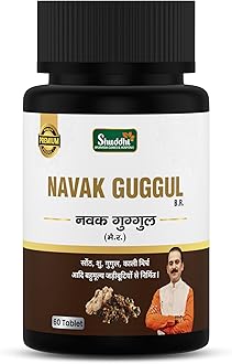 Shuddhi Navak Guggul/Fat Loss Tablets | Herbal Supplement For Fat Loss | |Naturally Blended With Sonth, Marich, And Pippal | Ayurvedic Wellness Multivitamins, 60 Tablets