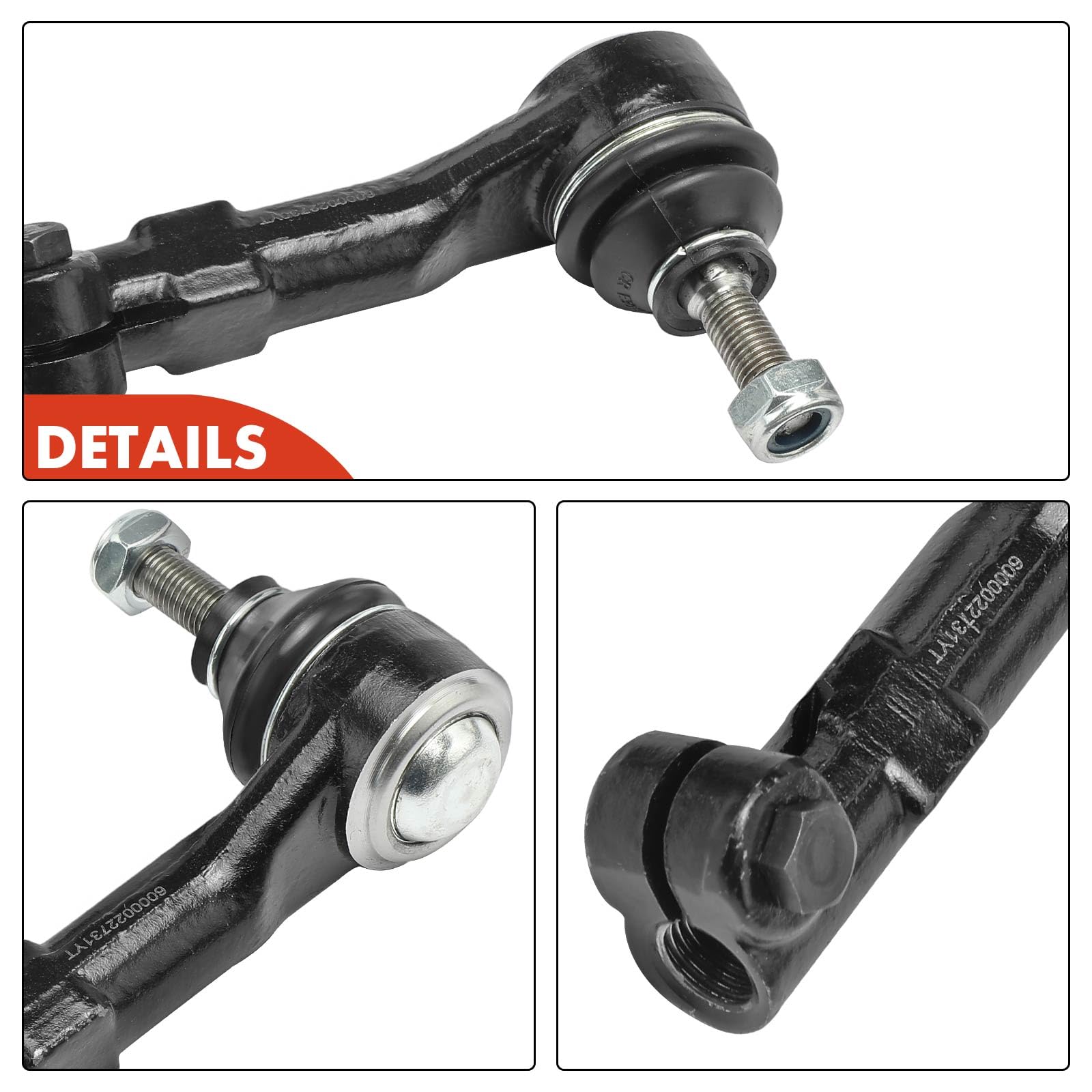 Frankberg 2x Rotule de barre d'accouplement Barre d'accouplement Côté montage Essieu Avant Gauche Droite Compatible avec Twingo I C06 1.2L 1993-2007 Remplacer# 6000022730