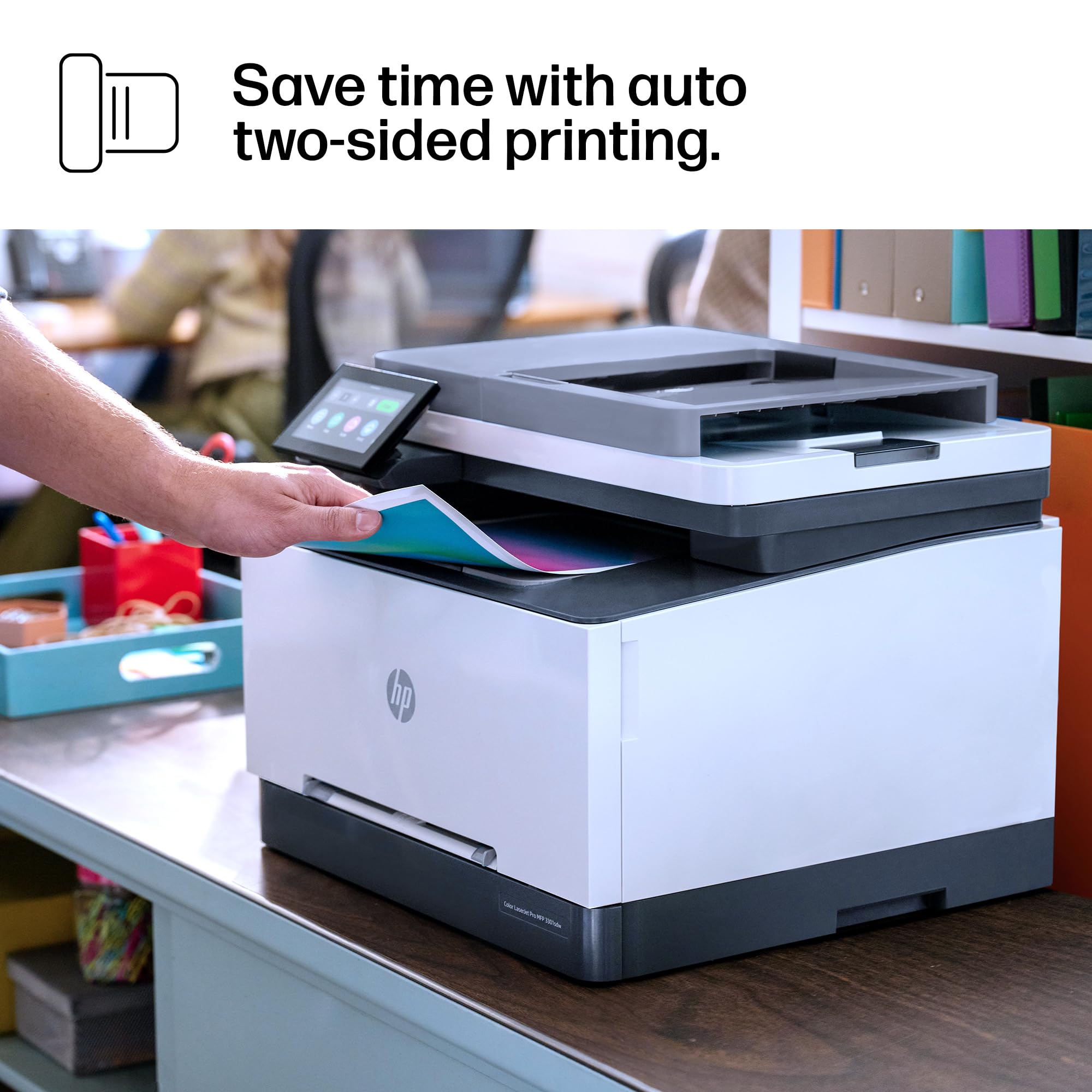 HP Color Laserjet Pro MFP 3301sdw Wireless All-in-One Color Laser Printer, Office Printer, Scanner, Copier, ADF, Duplex, Best for Office (499Q3F)