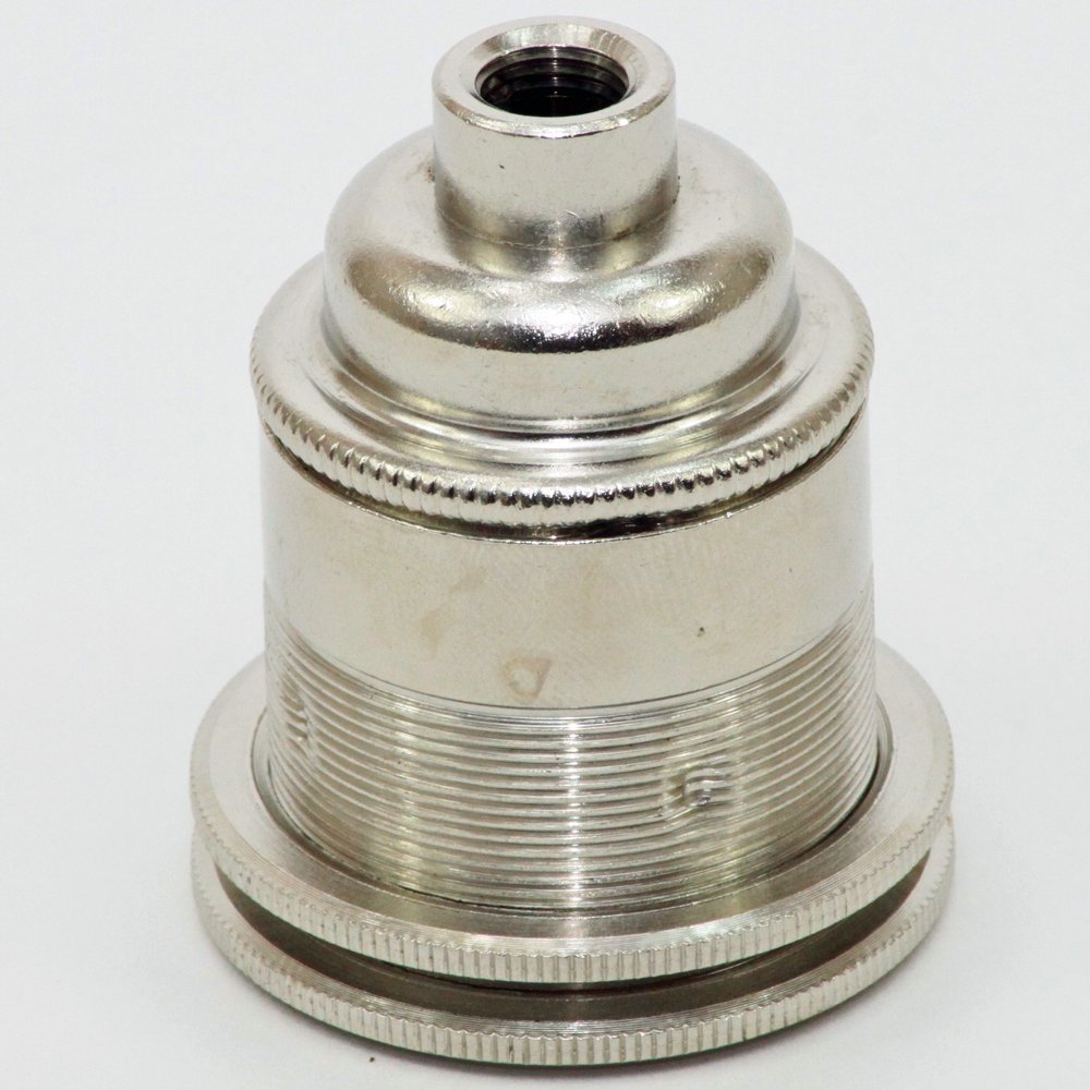 Lamp Holder | ES | E27 | Edison Screw Threaded 10mm Entry Lamp Holder Made in The UK Nickel