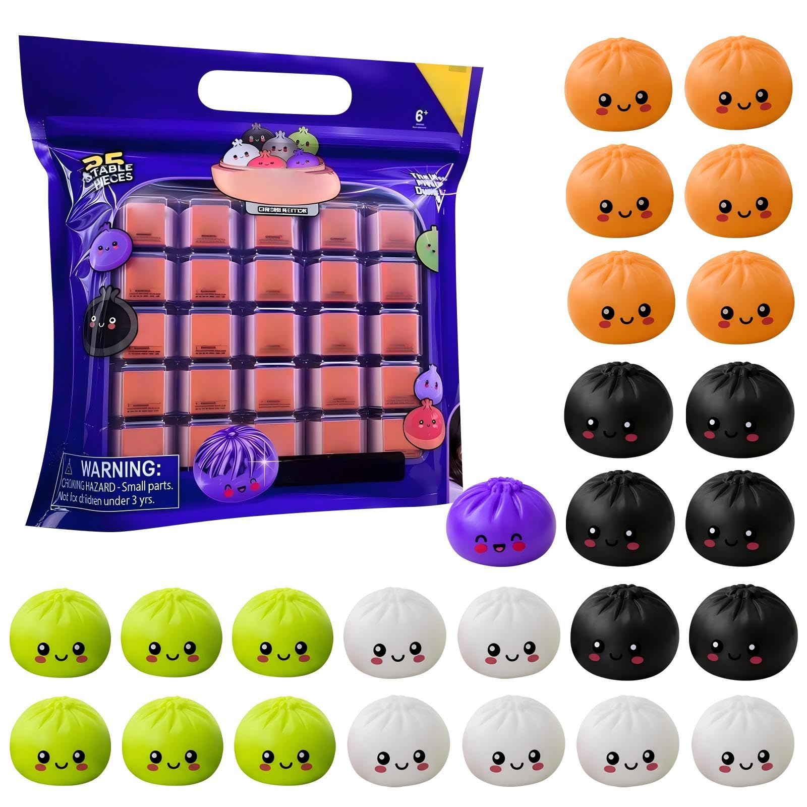 25 PC Mini Mystery Squishies Dumpling Christmas&Halloween Dumpling Squishies，A