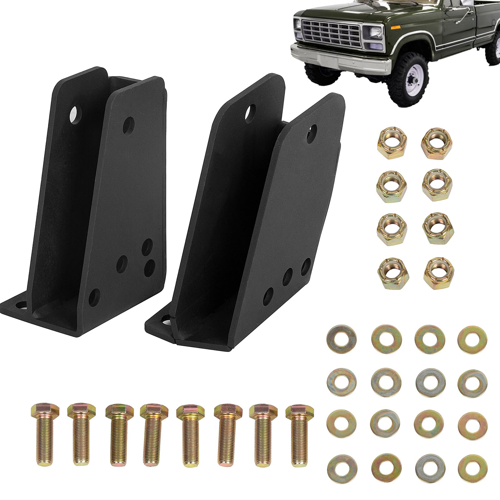 KUAFU Front Axle Pivot Drop Down Bracket Compatible with 1980-1998 Ford F250 4WD for 2''-3'' Lift Kits Steel Powder Coated