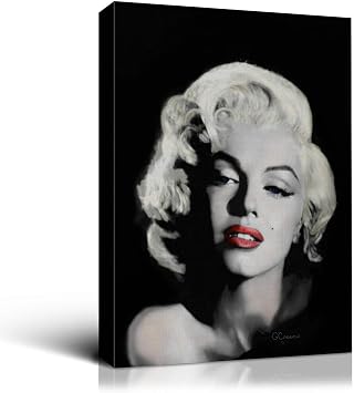 Denozer Marilyn Monroe Canvas Wall Art Poster 16 x 24 inch Classic Movie Stars Painting Home Decor Female Portrait Artwork for Living Room Bedroom