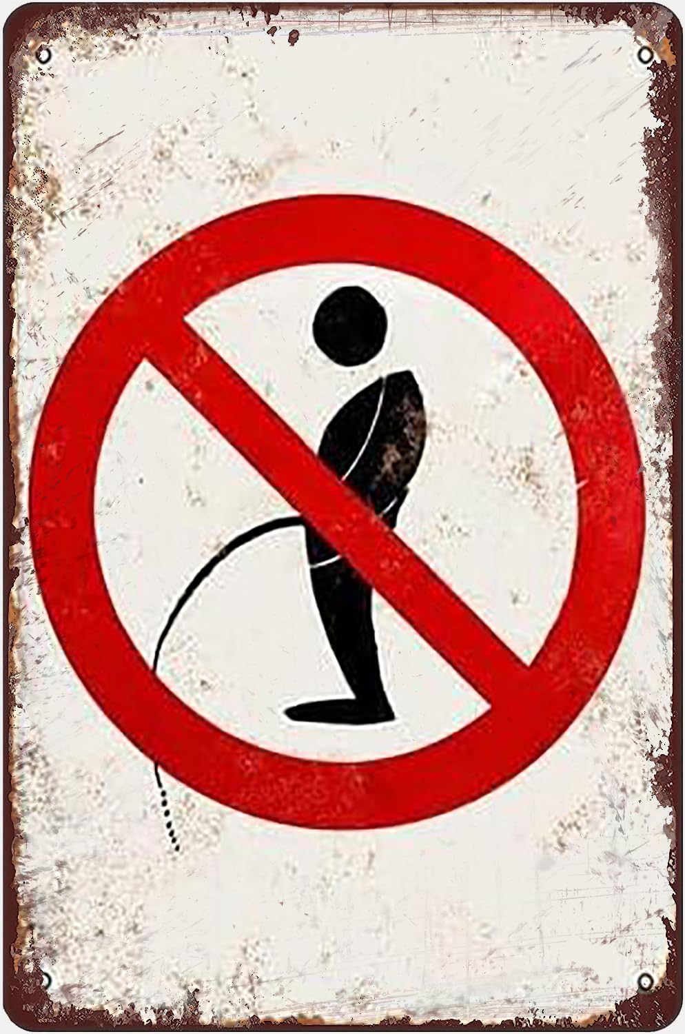 Pibonto Women's Wall Art Vintage Metal Sign No Urinating In Public Metal Tin Sign Aluminum Sign Metal Signs For Home Bathroom Kitchen Garden Man Cave Decor Garage Yard Sign Wall Decor Gift For 8X12 Inch