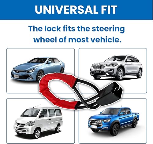 Miniatura 6 de Cerradura de cinturón de seguridad para volante de automóvil, dispositivo de seguridad antirrobo de cuerda flexible avanzada, para seguridad de