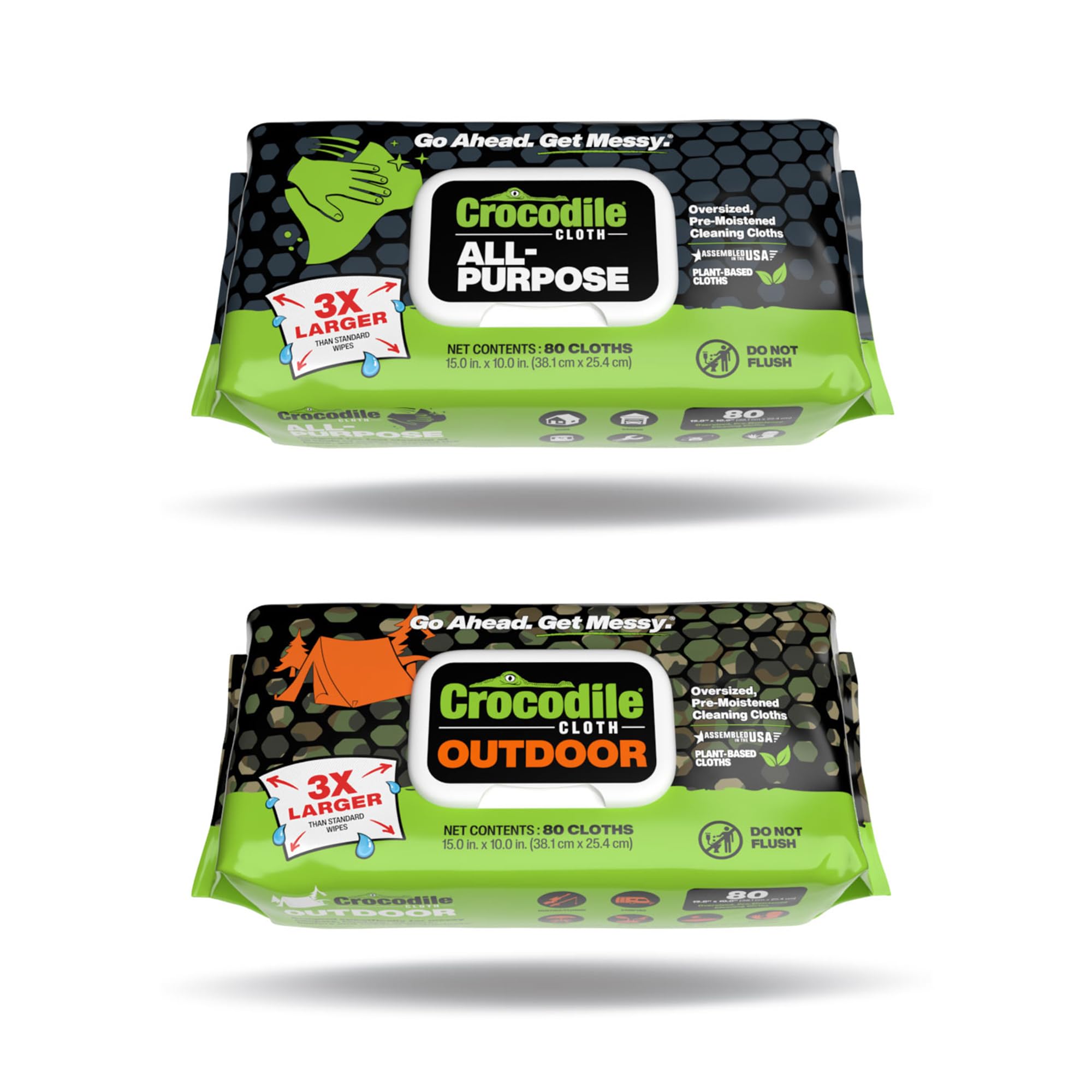 Crocodile Cloth Multi-Purpose Household Cleaning Wipes - The Stronger Easier Way To Clean Grease Outdoor Cleaning Wipes -