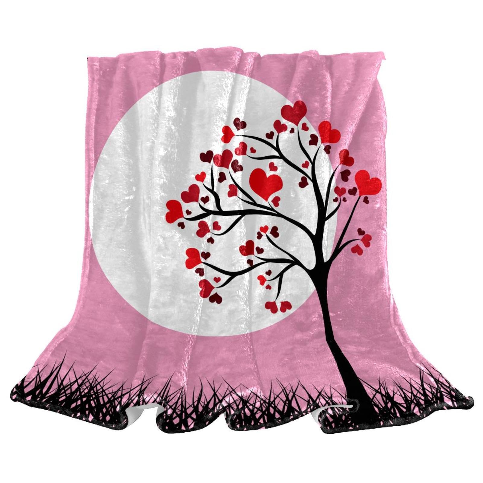 Couverture Polaire Arbre Rose Plaid Contre le Froid sur Chaise et Fauteuil