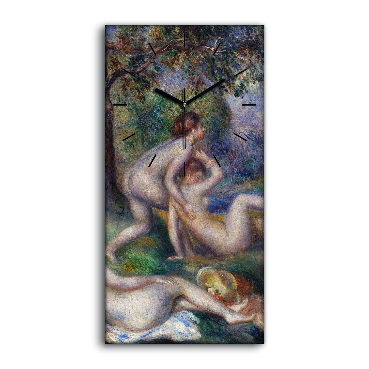 Horloge sur Toile Arbres Rivière Image Art Moderne Décoration Chambre Salon 30x60