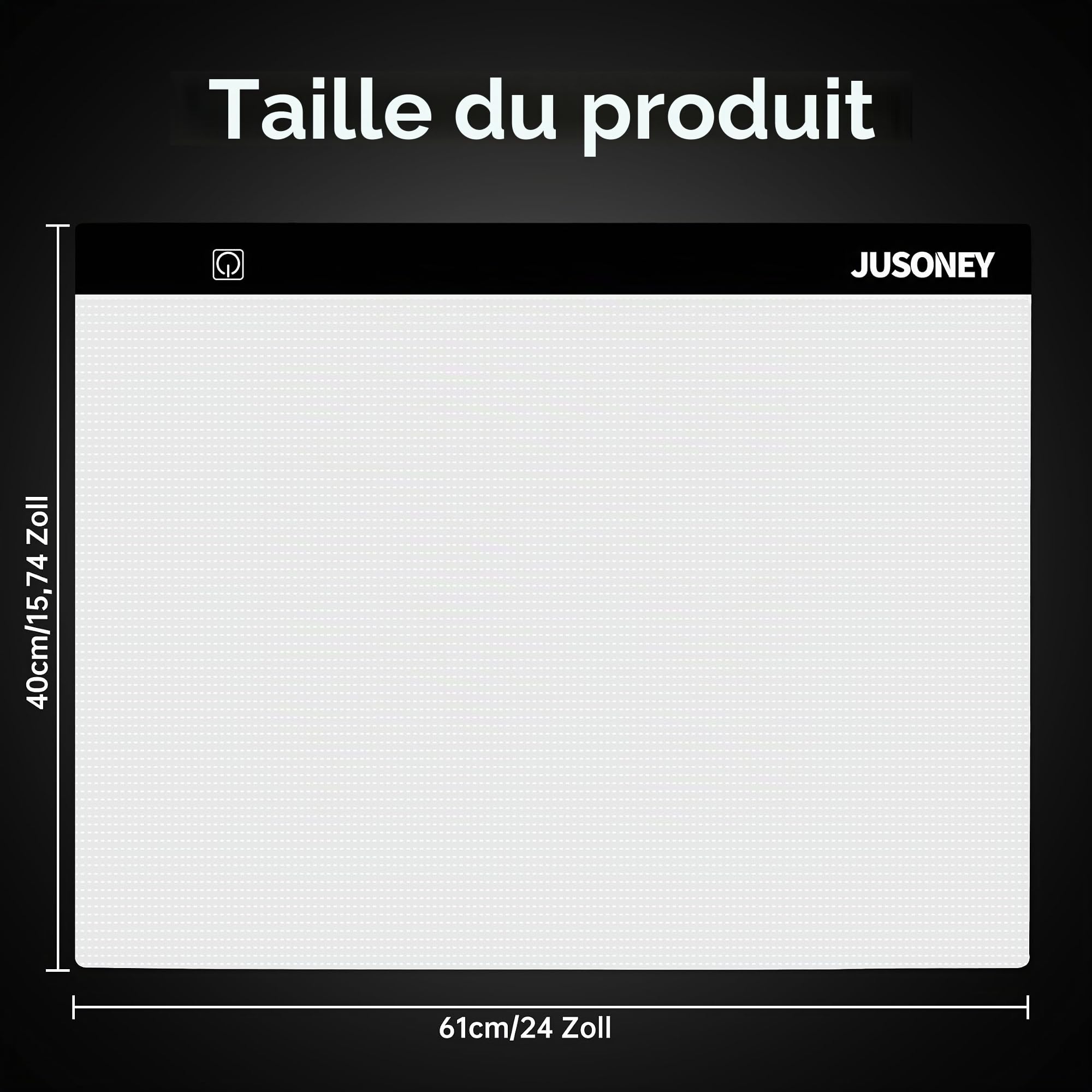 JUSONEY Table lumineuse A2 Light Pad Diamond Painting Accessoires Table à dessin pour dessiner Esquisse Peinture Animation avec 4 clips de fixation